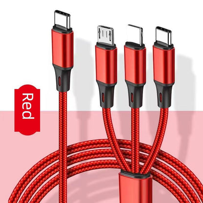 PD One Drag Three Neutral Multi-Head Data Cable – Compatible with Mercedes-Benz and BMW Devices (Micro USB, Type-C, Apple Lightning) - Wearable Upgrades 