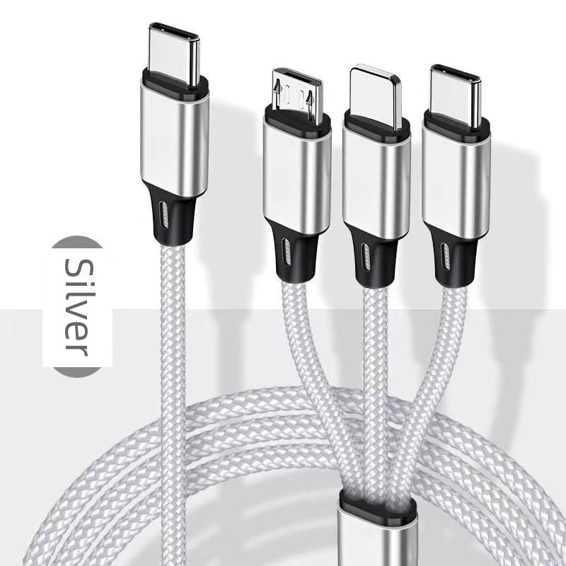 PD One Drag Three Neutral Multi-Head Data Cable – Compatible with Mercedes-Benz and BMW Devices (Micro USB, Type-C, Apple Lightning) - Wearable Upgrades 