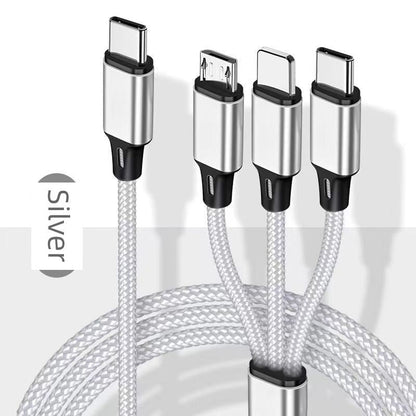 PD One Drag Three Neutral Multi-Head Data Cable – Compatible with Mercedes-Benz and BMW Devices (Micro USB, Type-C, Apple Lightning) - Wearable Upgrades 