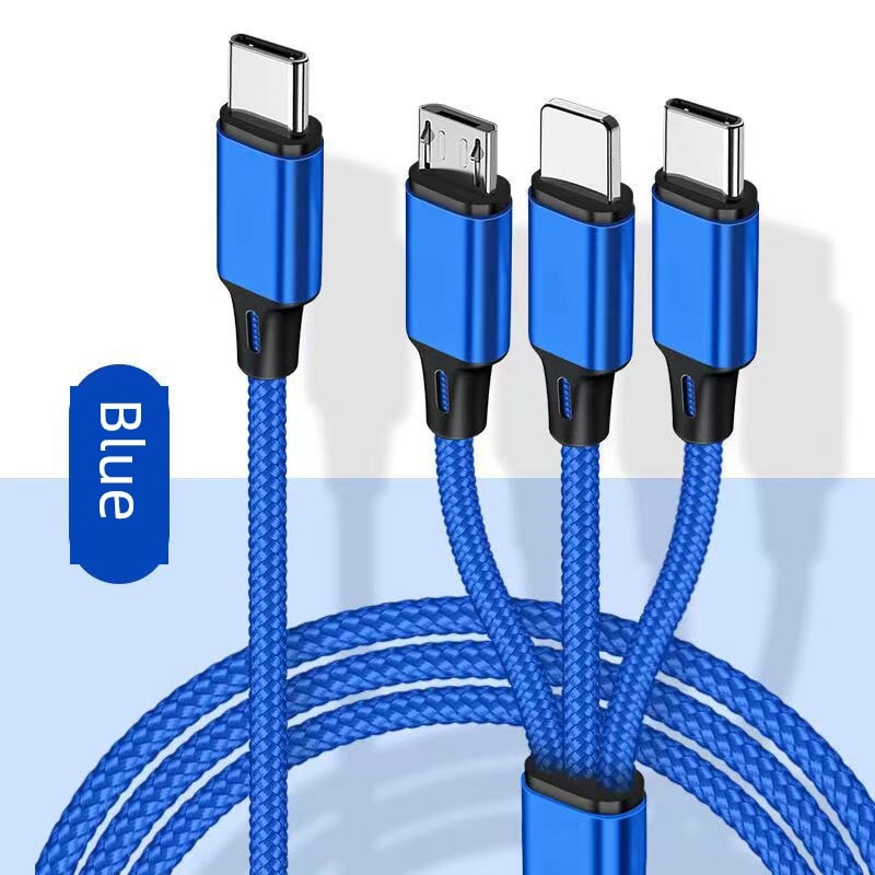 PD One Drag Three Neutral Multi-Head Data Cable – Compatible with Mercedes-Benz and BMW Devices (Micro USB, Type-C, Apple Lightning) - Wearable Upgrades 