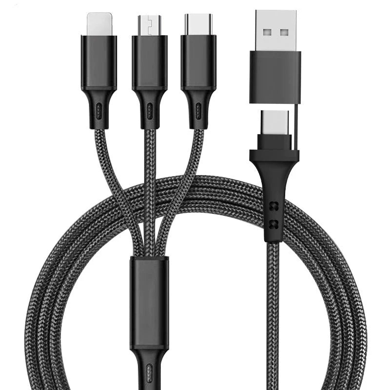 PD One Drag Three Neutral Multi-Head Data Cable – Compatible with Mercedes-Benz and BMW Devices (Micro USB, Type-C, Apple Lightning) - Wearable Upgrades 
