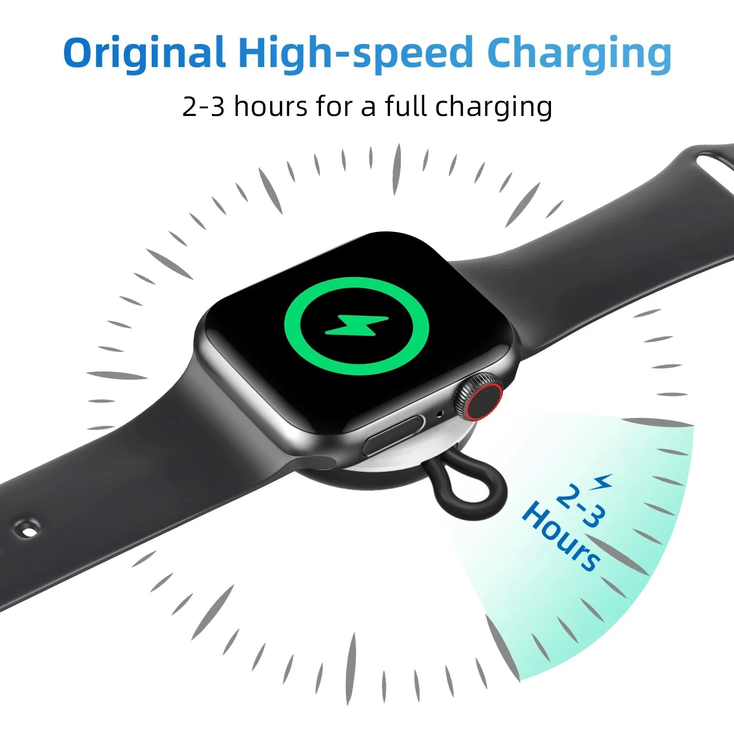 Wireless Charger for Apple Watch Series 9, 8, 7 – Portable Type-C Charging Dock Station Compatible with SE, 6, 5, 4, 3, 2, Ultra, and Ultra 2 - Wearable Upgrades 