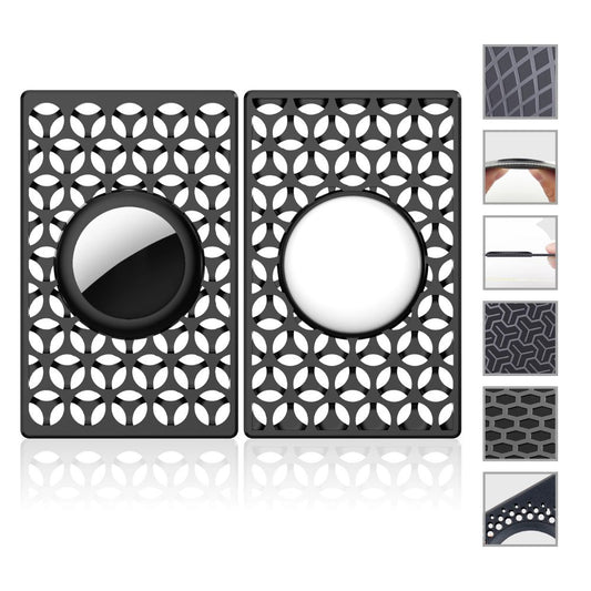 2-Pack Thin Card Size Apple AirTag Wallet Case – Secure GPS Tracker Holder, Compatible with Apple AirTag for Wallets, Purses, and More - Wearable Upgrades 