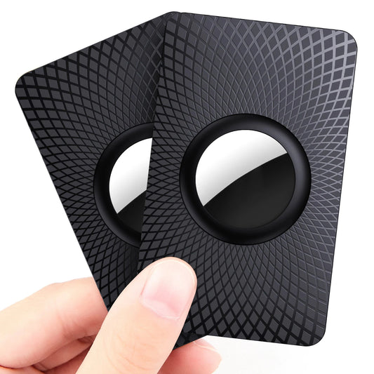 2-Pack Thin Card Size Apple AirTag Wallet Case – Secure GPS Tracker Holder, Compatible with Apple AirTag for Wallets, Purses, and More - Wearable Upgrades 