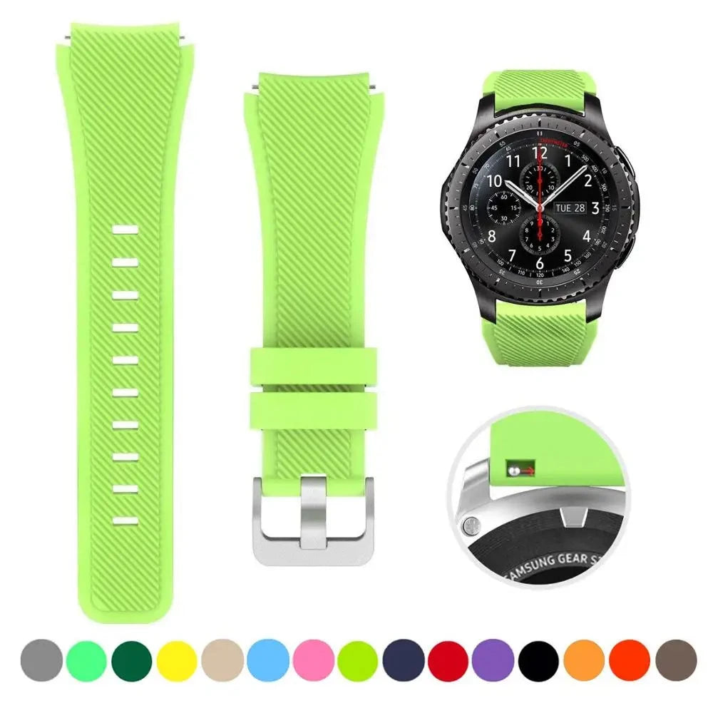 20/22mm Silicone Watch Band – Durable & Comfortable, Compatible with Samsung Galaxy Watch 5/6/4 (40mm), Classic 46, Huawei Watch GT 2e/5 Pro (45mm), Gear S3, and More - Wearable Upgrades 