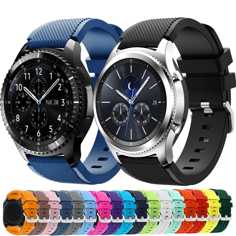 20mm & 22mm Silicone Band – Durable and Comfortable Design, Compatible with Samsung Galaxy Watch 5/6/4/3 (46mm & 42mm), Gear S3 Frontier/Sport, Huawei GT 2/2E, and More - Wearable Upgrades 