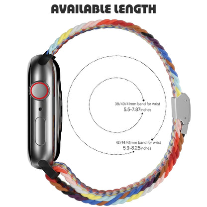 Braided Solo Loop Nylon Apple Watch Band, Stretchable & Durable Design, Compatible with 38mm, 40mm, 41mm, 42mm, 44mm, 45mm (Apple Watch Series 1-9, SE, Ultra 2) - Wearable Upgrades 