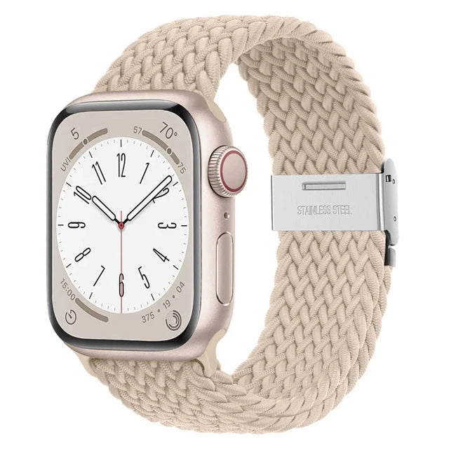 Braided Solo Loop Nylon Apple Watch Band, Stretchable & Durable Design, Compatible with 38mm, 40mm, 41mm, 42mm, 44mm, 45mm (Apple Watch Series 1-9, SE, Ultra 2) - Wearable Upgrades 