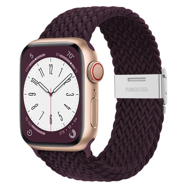 Braided Solo Loop Nylon Apple Watch Band, Stretchable & Durable Design, Compatible with 38mm, 40mm, 41mm, 42mm, 44mm, 45mm (Apple Watch Series 1-9, SE, Ultra 2) - Wearable Upgrades 