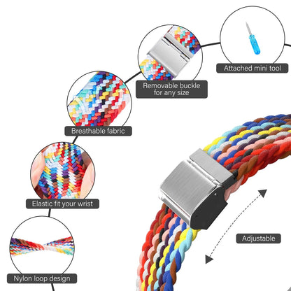 Braided Solo Loop Nylon Apple Watch Band, Stretchable & Durable Design, Compatible with 38mm, 40mm, 41mm, 42mm, 44mm, 45mm (Apple Watch Series 1-9, SE, Ultra 2) - Wearable Upgrades 
