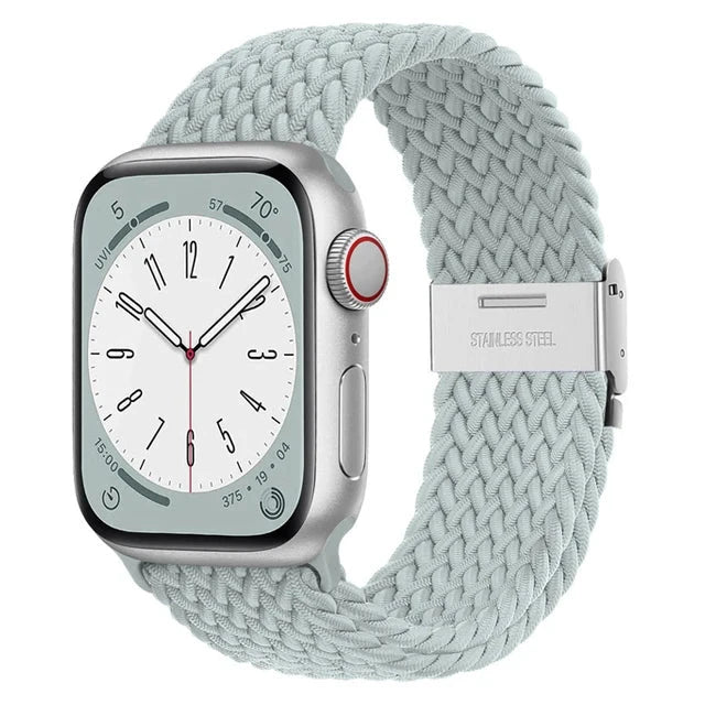 Braided Solo Loop Nylon Apple Watch Band, Stretchable & Durable Design, Compatible with 38mm, 40mm, 41mm, 42mm, 44mm, 45mm (Apple Watch Series 1-9, SE, Ultra 2) - Wearable Upgrades 