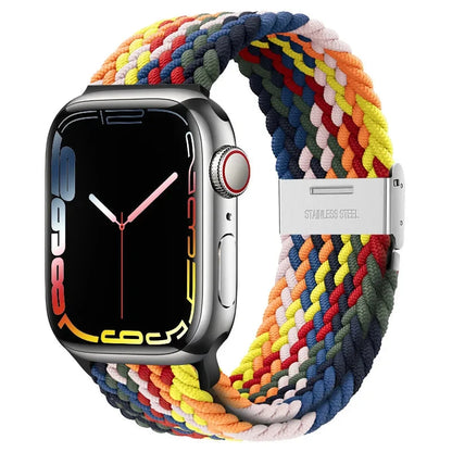Braided Solo Loop Nylon Apple Watch Band, Stretchable & Durable Design, Compatible with 38mm, 40mm, 41mm, 42mm, 44mm, 45mm (Apple Watch Series 1-9, SE, Ultra 2) - Wearable Upgrades 