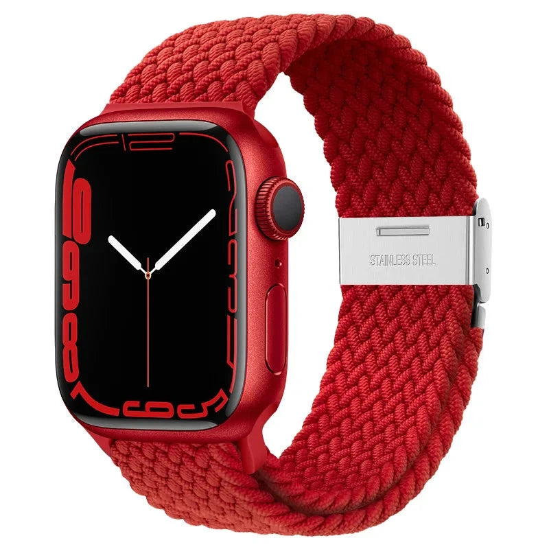 Braided Solo Loop Nylon Apple Watch Band, Stretchable & Durable Design, Compatible with 38mm, 40mm, 41mm, 42mm, 44mm, 45mm (Apple Watch Series 1-9, SE, Ultra 2) - Wearable Upgrades 