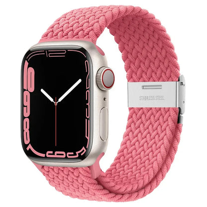 Braided Solo Loop Nylon Apple Watch Band, Stretchable & Durable Design, Compatible with 38mm, 40mm, 41mm, 42mm, 44mm, 45mm (Apple Watch Series 1-9, SE, Ultra 2) - Wearable Upgrades 