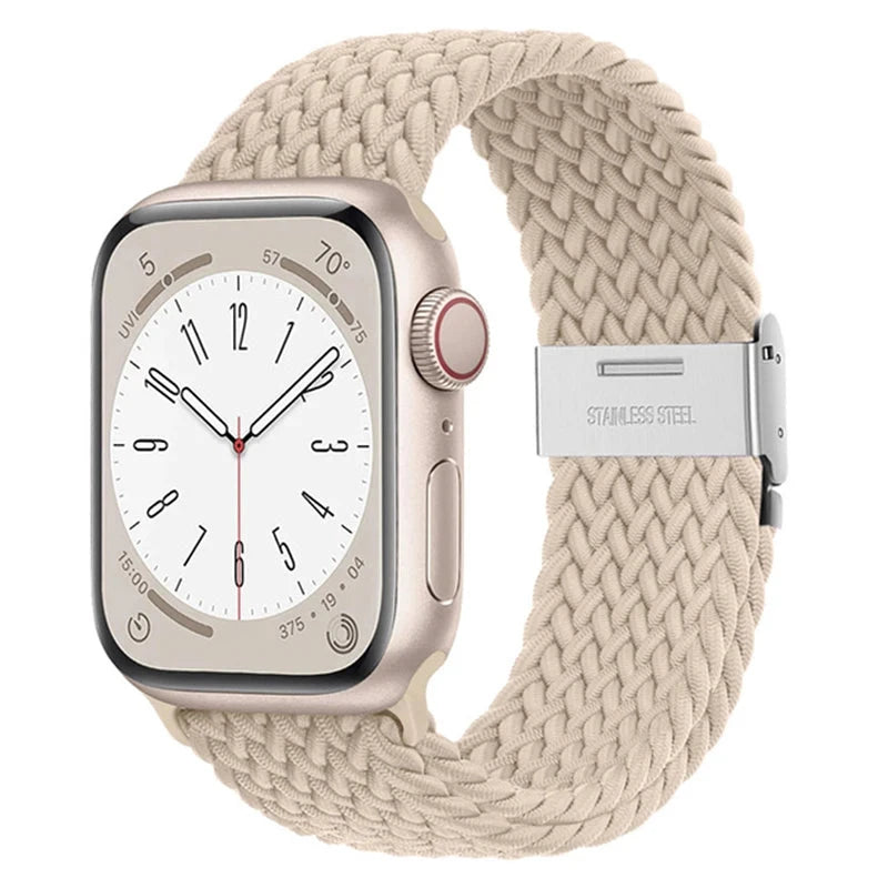 Braided Solo Loop Nylon Apple Watch Band, Stretchable & Durable Design, Compatible with 38mm, 40mm, 41mm, 42mm, 44mm, 45mm (Apple Watch Series 1-9, SE, Ultra 2) - Wearable Upgrades 