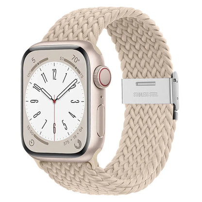 Braided Solo Loop Nylon Apple Watch Band, Stretchable & Durable Design, Compatible with 38mm, 40mm, 41mm, 42mm, 44mm, 45mm (Apple Watch Series 1-9, SE, Ultra 2) - Wearable Upgrades 