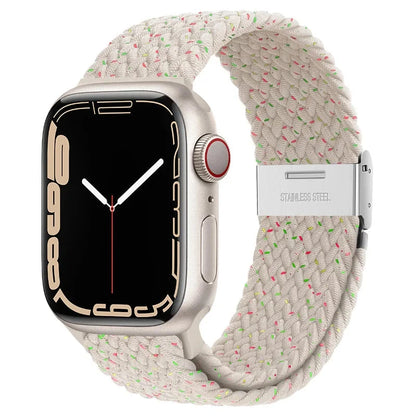 Braided Solo Loop Nylon Apple Watch Band, Stretchable & Durable Design, Compatible with 38mm, 40mm, 41mm, 42mm, 44mm, 45mm (Apple Watch Series 1-9, SE, Ultra 2) - Wearable Upgrades 