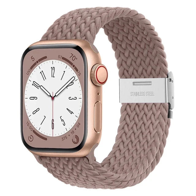 Braided Solo Loop Nylon Apple Watch Band, Stretchable & Durable Design, Compatible with 38mm, 40mm, 41mm, 42mm, 44mm, 45mm (Apple Watch Series 1-9, SE, Ultra 2) - Wearable Upgrades 