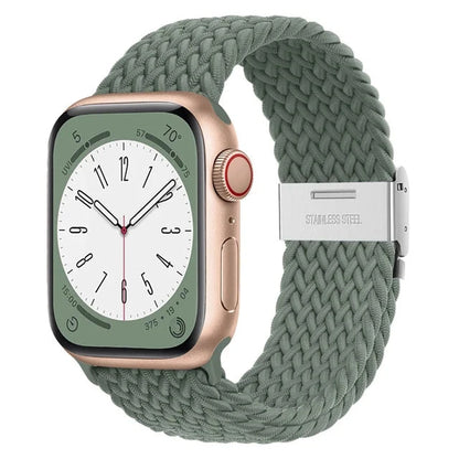 Braided Solo Loop Nylon Apple Watch Band, Stretchable & Durable Design, Compatible with 38mm, 40mm, 41mm, 42mm, 44mm, 45mm (Apple Watch Series 1-9, SE, Ultra 2) - Wearable Upgrades 