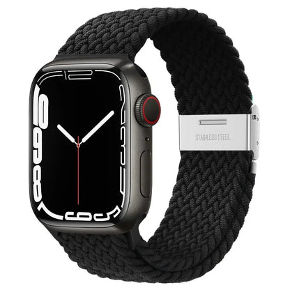 Braided Solo Loop Nylon Apple Watch Band, Stretchable & Durable Design, Compatible with 38mm, 40mm, 41mm, 42mm, 44mm, 45mm (Apple Watch Series 1-9, SE, Ultra 2) - Wearable Upgrades 