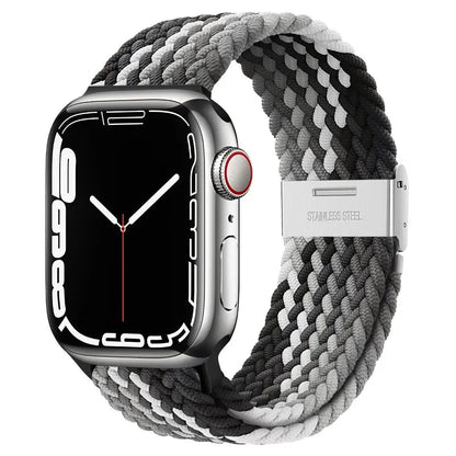 Braided Solo Loop Nylon Apple Watch Band, Stretchable & Durable Design, Compatible with 38mm, 40mm, 41mm, 42mm, 44mm, 45mm (Apple Watch Series 1-9, SE, Ultra 2) - Wearable Upgrades 