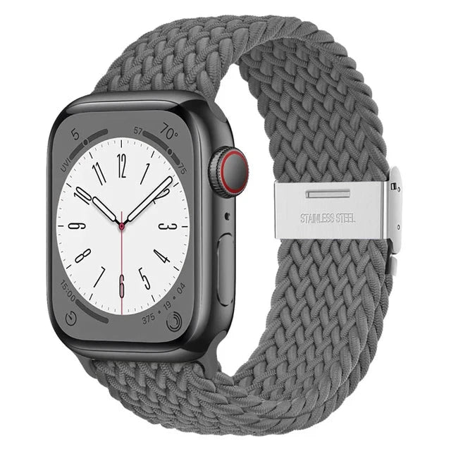 Braided Solo Loop Nylon Apple Watch Band, Stretchable & Durable Design, Compatible with 38mm, 40mm, 41mm, 42mm, 44mm, 45mm (Apple Watch Series 1-9, SE, Ultra 2) - Wearable Upgrades 