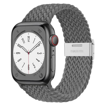Braided Solo Loop Nylon Apple Watch Band, Stretchable & Durable Design, Compatible with 38mm, 40mm, 41mm, 42mm, 44mm, 45mm (Apple Watch Series 1-9, SE, Ultra 2) - Wearable Upgrades 
