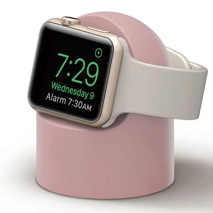 Durable Silicone Charger Stand for Apple Watch – Nightstand Mode – Compatible with Series Ultra, 8, SE2, 7, 6, SE, 4, 3 (49mm, 45mm, 44mm, 42mm, 41mm, 40mm, 38mm) - Wearable Upgrades 