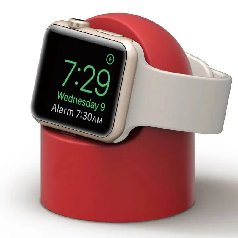 Durable Silicone Charger Stand for Apple Watch – Nightstand Mode – Compatible with Series Ultra, 8, SE2, 7, 6, SE, 4, 3 (49mm, 45mm, 44mm, 42mm, 41mm, 40mm, 38mm) - Wearable Upgrades 