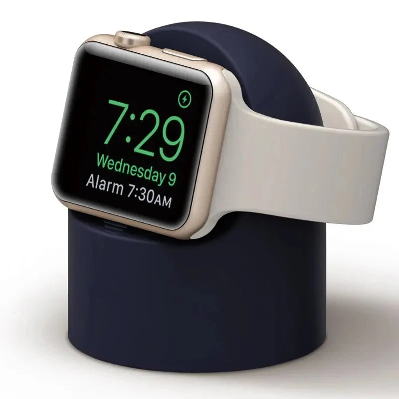 Durable Silicone Charger Stand for Apple Watch – Nightstand Mode – Compatible with Series Ultra, 8, SE2, 7, 6, SE, 4, 3 (49mm, 45mm, 44mm, 42mm, 41mm, 40mm, 38mm) - Wearable Upgrades 