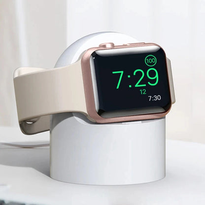 Durable Silicone Charger Stand for Apple Watch – Nightstand Mode – Compatible with Series Ultra, 8, SE2, 7, 6, SE, 4, 3 (49mm, 45mm, 44mm, 42mm, 41mm, 40mm, 38mm) - Wearable Upgrades 