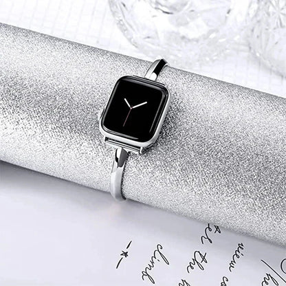 Luxury Diamond Stainless Steel Apple Watch Band, Stylish Strap Compatible with Apple Watch Series 3, 4, 5, 6, 7, 8, SE, and Ultra (38mm, 40mm, 41mm, 42mm, 44mm, 45mm, 49mm) - Wearable Upgrades 
