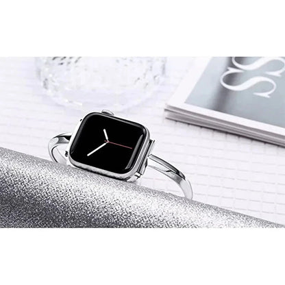 Luxury Diamond Stainless Steel Apple Watch Band, Stylish Strap Compatible with Apple Watch Series 3, 4, 5, 6, 7, 8, SE, and Ultra (38mm, 40mm, 41mm, 42mm, 44mm, 45mm, 49mm) - Wearable Upgrades 