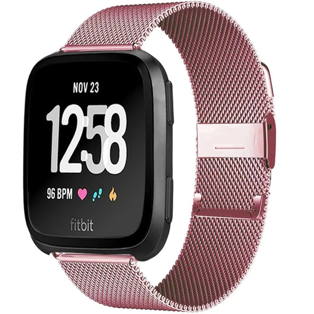 Milanese Band for Fitbit – Stainless Steel Bracelet Strap, Compatible with Fitbit Versa, Versa 2, Versa Lite Smartwatch - Wearable Upgrades 