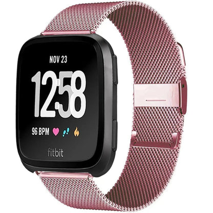 Milanese Band for Fitbit – Stainless Steel Bracelet Strap, Compatible with Fitbit Versa, Versa 2, Versa Lite Smartwatch - Wearable Upgrades 
