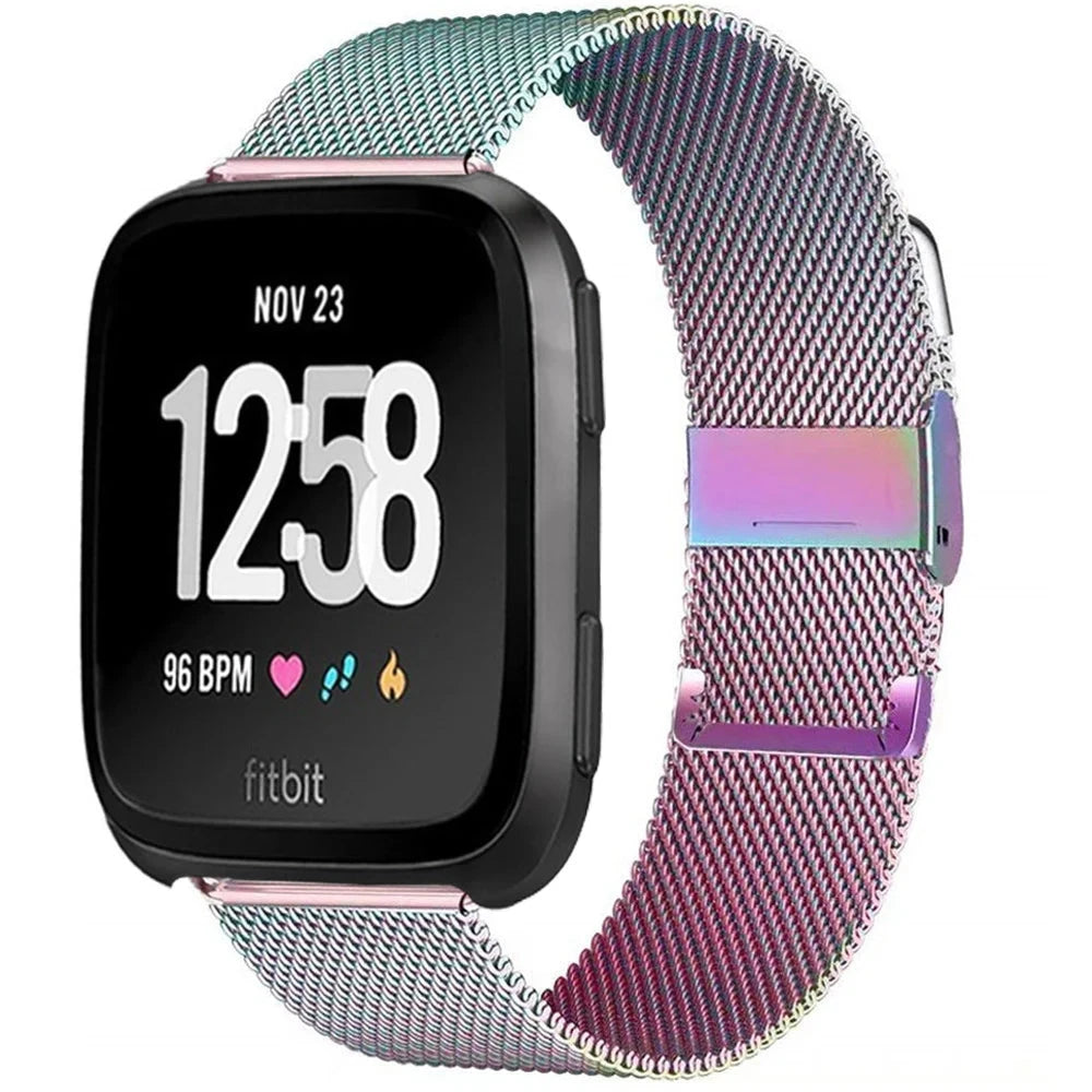 Milanese Band for Fitbit – Stainless Steel Bracelet Strap, Compatible with Fitbit Versa, Versa 2, Versa Lite Smartwatch - Wearable Upgrades 