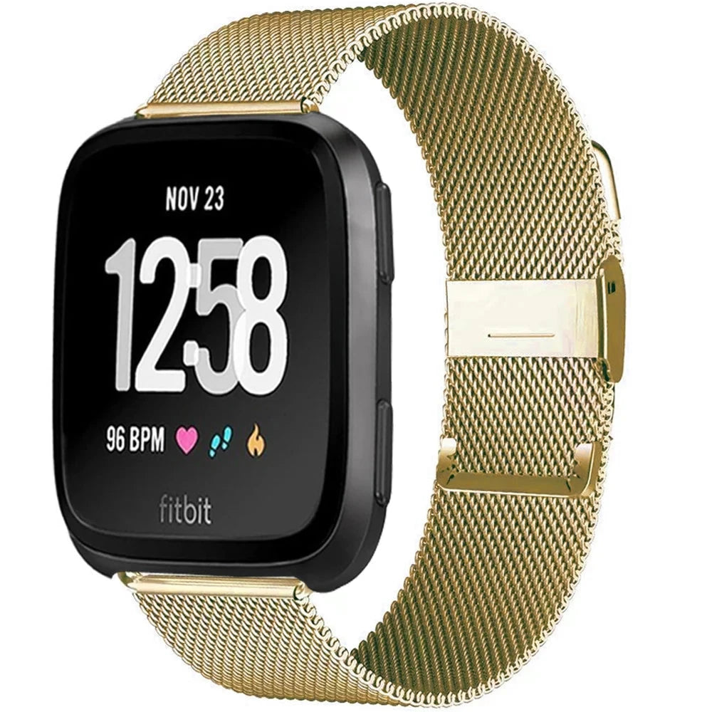 Milanese Band for Fitbit – Stainless Steel Bracelet Strap, Compatible with Fitbit Versa, Versa 2, Versa Lite Smartwatch - Wearable Upgrades 