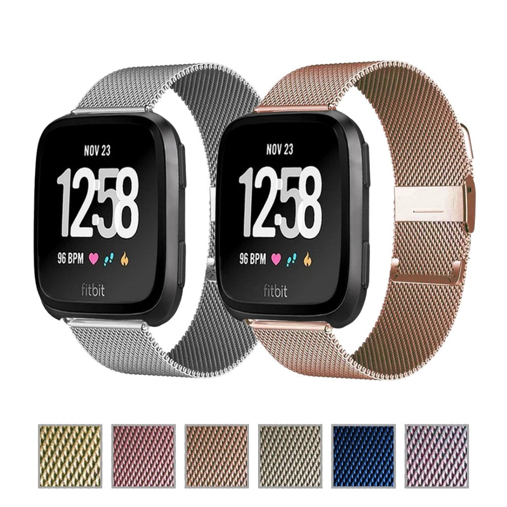 Milanese Band for Fitbit – Stainless Steel Bracelet Strap, Compatible with Fitbit Versa, Versa 2, Versa Lite Smartwatch - Wearable Upgrades 