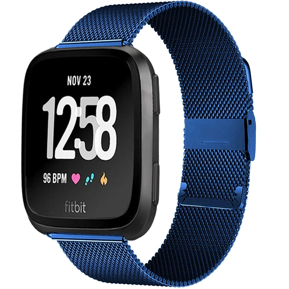 Milanese Band for Fitbit – Stainless Steel Bracelet Strap, Compatible with Fitbit Versa, Versa 2, Versa Lite Smartwatch - Wearable Upgrades 