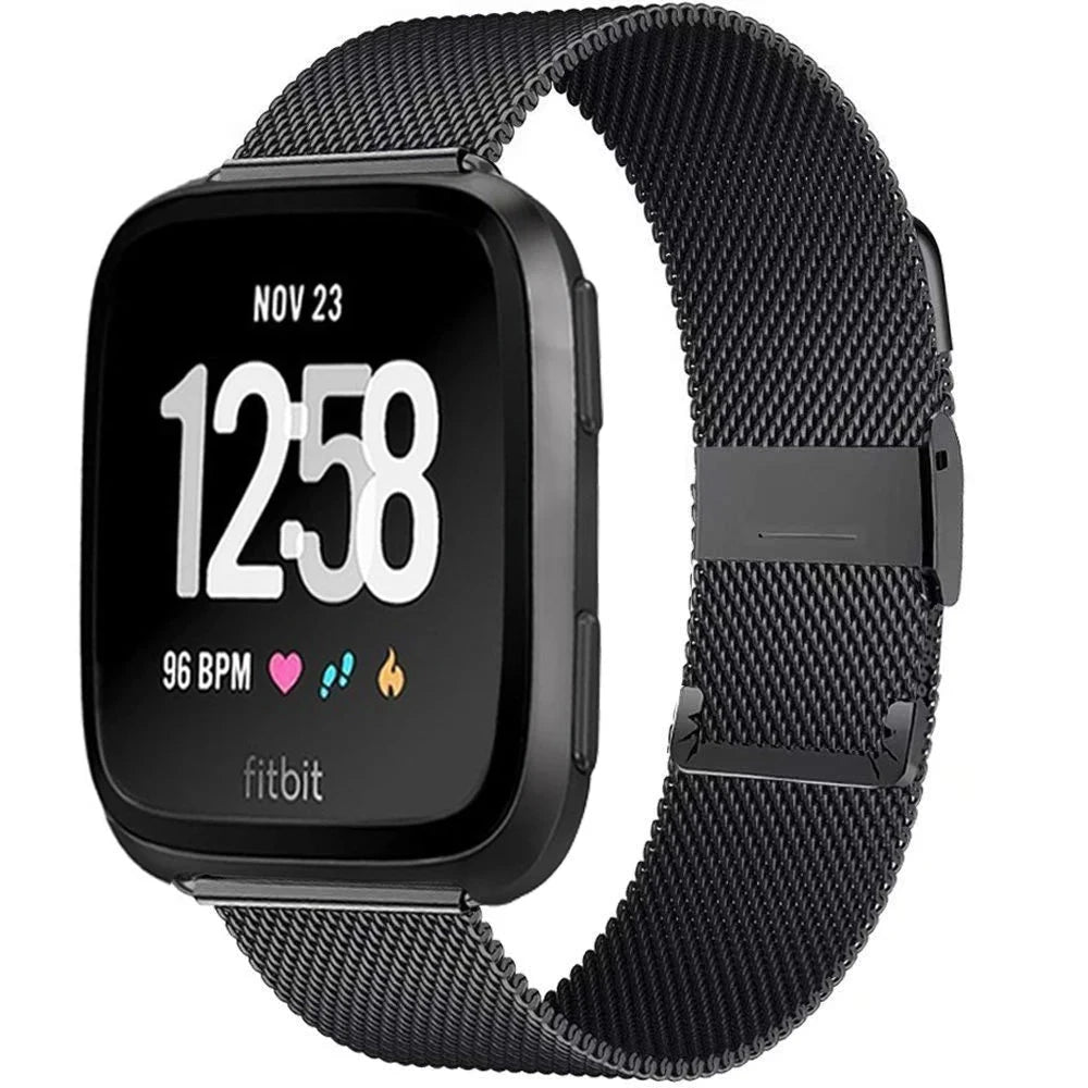 Milanese Band for Fitbit – Stainless Steel Bracelet Strap, Compatible with Fitbit Versa, Versa 2, Versa Lite Smartwatch - Wearable Upgrades 