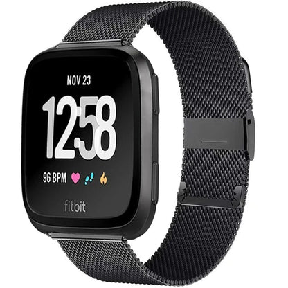 Milanese Band for Fitbit – Stainless Steel Bracelet Strap, Compatible with Fitbit Versa, Versa 2, Versa Lite Smartwatch - Wearable Upgrades 