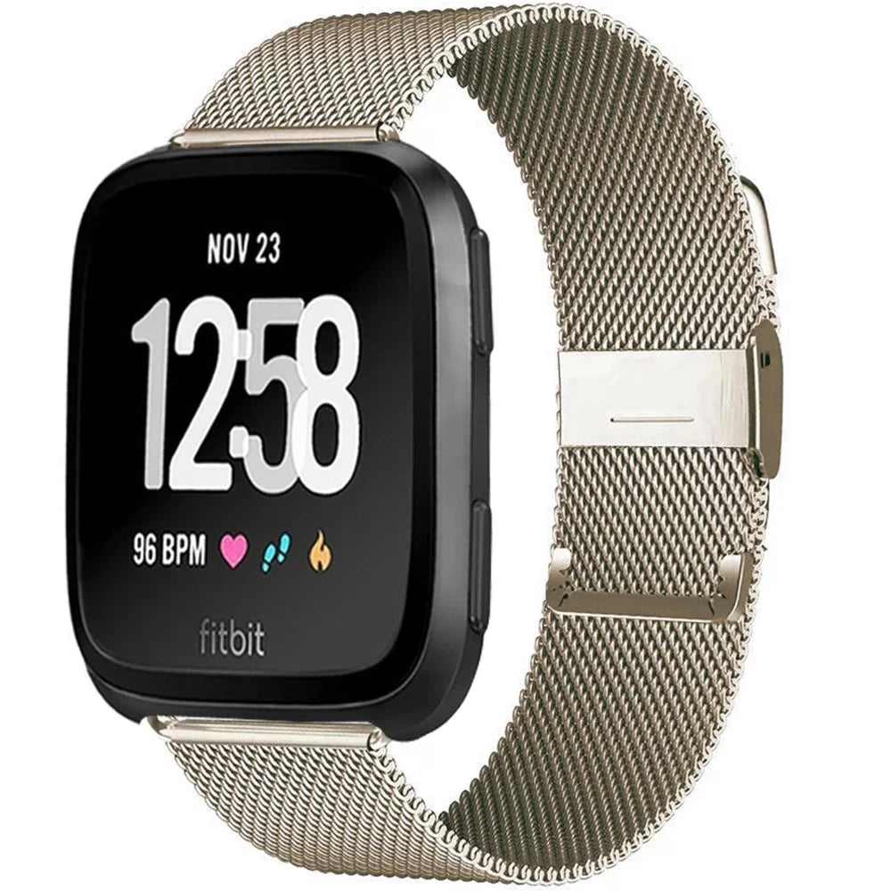 Milanese Band for Fitbit – Stainless Steel Bracelet Strap, Compatible with Fitbit Versa, Versa 2, Versa Lite Smartwatch - Wearable Upgrades 