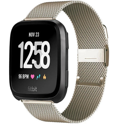 Milanese Band for Fitbit – Stainless Steel Bracelet Strap, Compatible with Fitbit Versa, Versa 2, Versa Lite Smartwatch - Wearable Upgrades 