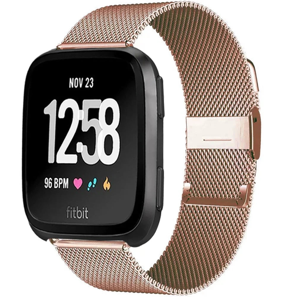Milanese Band for Fitbit – Stainless Steel Bracelet Strap, Compatible with Fitbit Versa, Versa 2, Versa Lite Smartwatch - Wearable Upgrades 