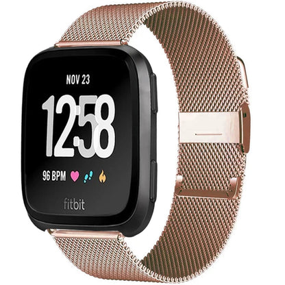 Milanese Band for Fitbit – Stainless Steel Bracelet Strap, Compatible with Fitbit Versa, Versa 2, Versa Lite Smartwatch - Wearable Upgrades 