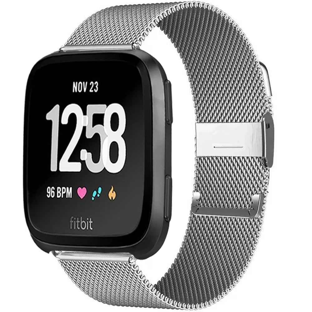 Milanese Band for Fitbit – Stainless Steel Bracelet Strap, Compatible with Fitbit Versa, Versa 2, Versa Lite Smartwatch - Wearable Upgrades 