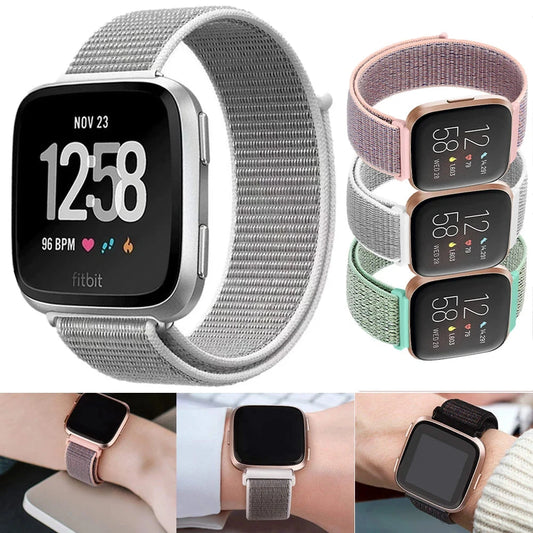 Nylon Loop Strap for Fitbit – Sport Replacement Watchband, Compatible with Fitbit Versa 2, Fitbit Lite - Wearable Upgrades 