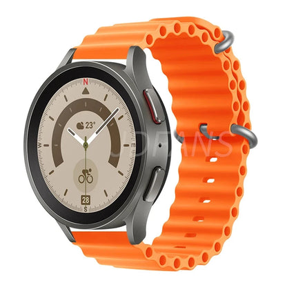 Ocean Silicone Band for Samsung Galaxy Watch – Durable & Stylish, Compatible with Galaxy Watch 5/5 Pro, 4 Classic, Gear S3, Huawei GT, Amazfit GTR (42mm, 46mm, 45mm, 44mm, 40mm, 20mm, 22mm) - Wearable Upgrades 