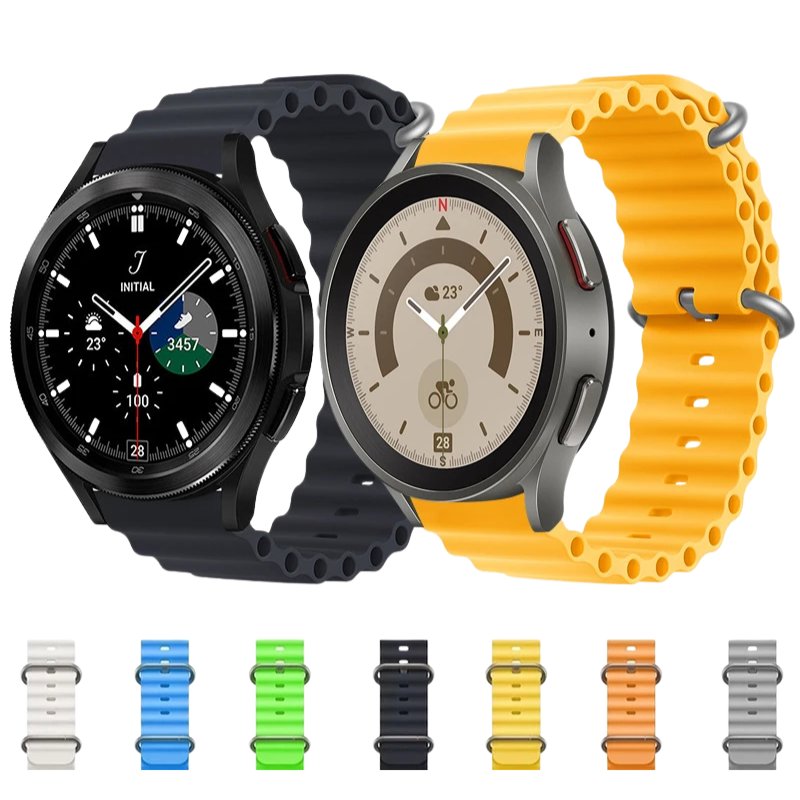 Ocean Silicone Band for Samsung Galaxy Watch – Durable & Stylish, Compatible with Galaxy Watch 5/5 Pro, 4 Classic, Gear S3, Huawei GT, Amazfit GTR (42mm, 46mm, 45mm, 44mm, 40mm, 20mm, 22mm) - Wearable Upgrades 