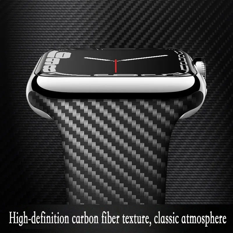 Printed Carbon Fiber Apple Watch Band – Stylish and Durable, Compatible with Apple Watch Series 3, 4, 5, 6, 7, 8, 9, SE (38mm & 42mm) and Ultra 2 (40mm, 41mm, 44mm, 45mm, 49mm) - Wearable Upgrades 